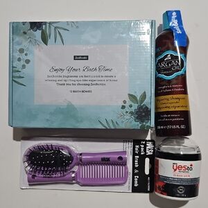 New ZenBombs Bath, Hask Brush, Yes To Tomatoes Mask, Hask Argan Oil Shampoo